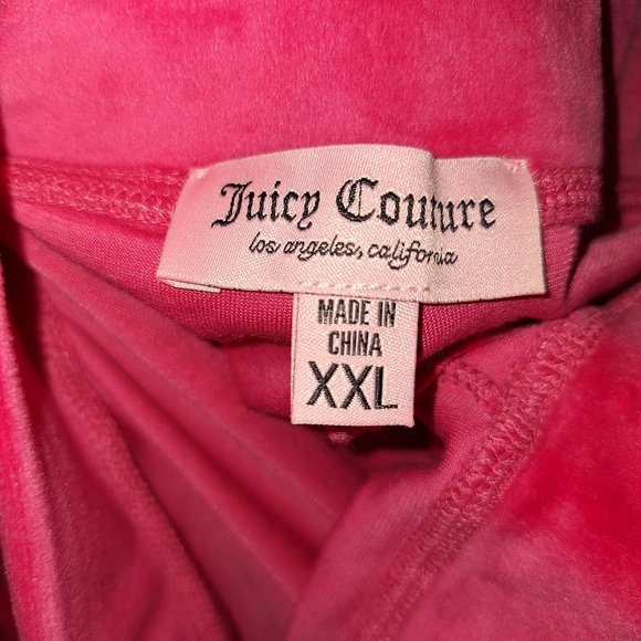 Lot Of 2 Y2K Juicy Couture Pants 2XL Activewear Hot Pink& Black Velour Yoga Logo - Picture 11 of 12